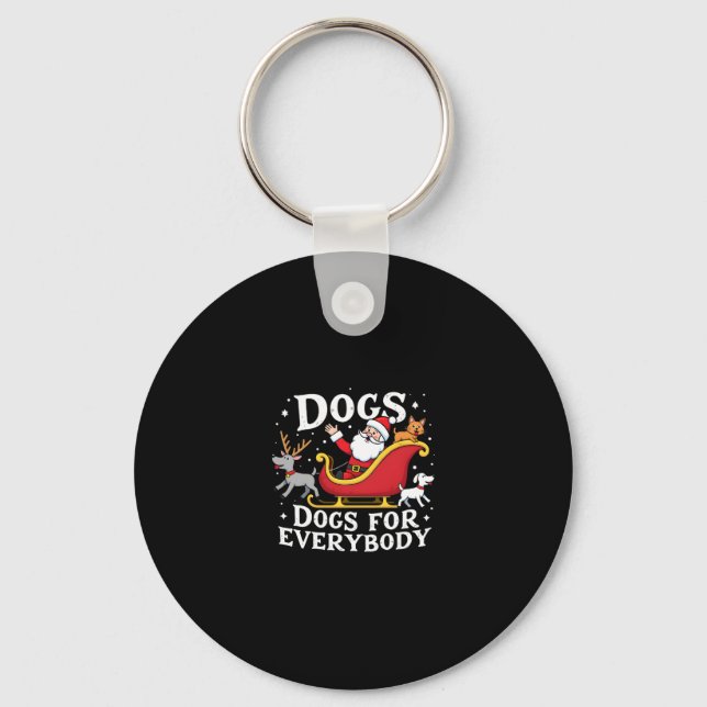 Chaveiro Dogs For Everybody Santa Funny Christmas Xmas (2) (Frente)