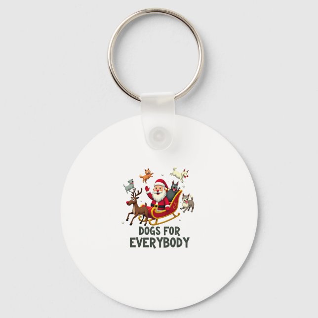 Chaveiro Dogs For Everybody Santa Funny Christmas Xmas (3) (Frente)