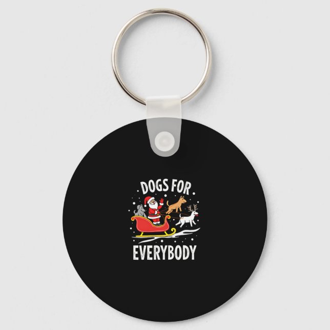 Chaveiro Dogs For Everybody Santa Funny Christmas Xmas (3) (Frente)
