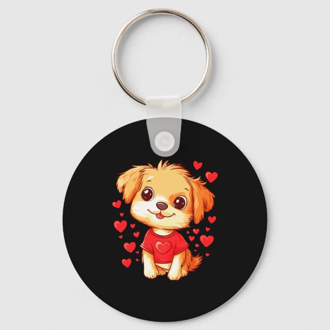 Chaveiro Dogs Lover Heart Girls Puppy Valentine S Day Women (Frente)