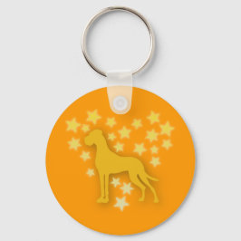 Chaveiro Dogue Alemão, Coração de Estrelas, design minimali