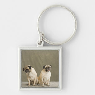 Chaveiro Dois cães que levantam em uma mesa