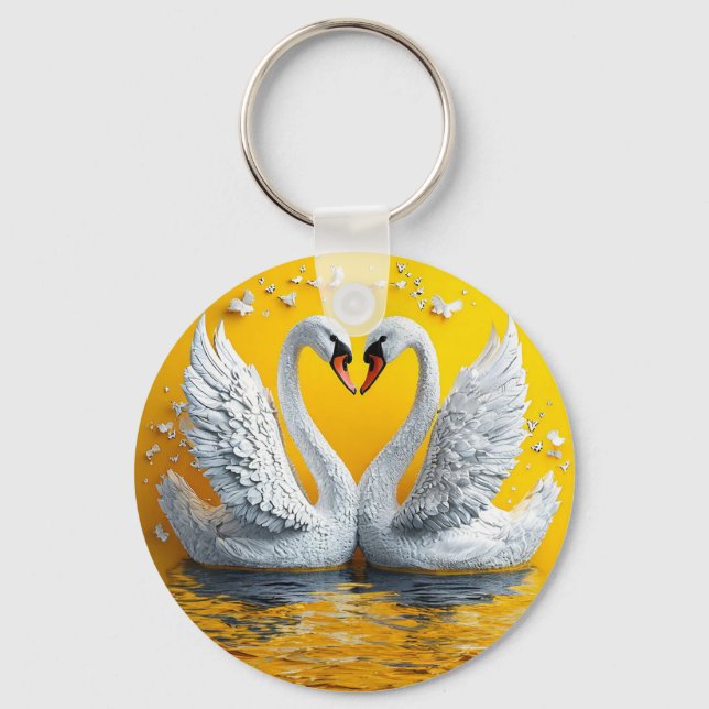 Chaveiro Dois Cisnes Elegantes (Frente)