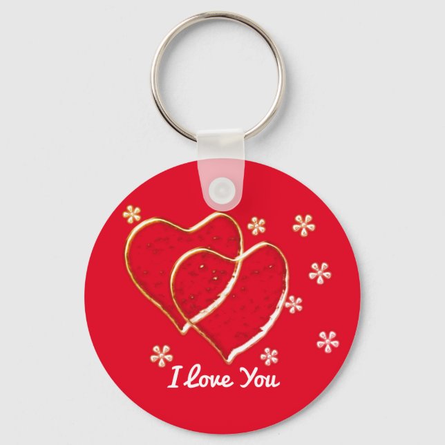 Chaveiro dois corações, casamento romântico.Keychai persona (Frente)