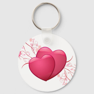 Chaveiro Dois Corações Rosa