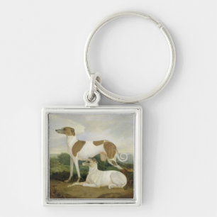 Chaveiro Dois galgos em uma paisagem (óleo em canvas)