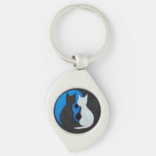 Chaveiro Dois gatos estilizados