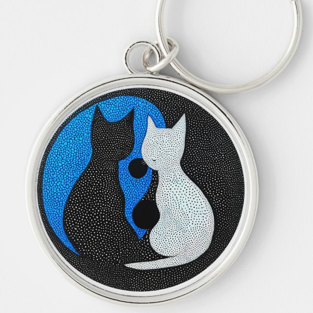 Chaveiro Dois gatos estilizados (Frente)
