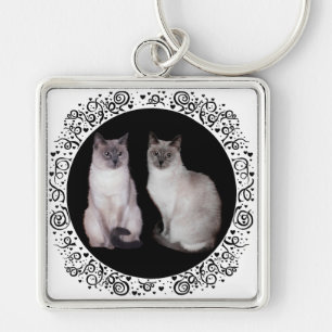 Chaveiro Dois Gatos Siameses
