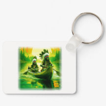 Dois índios Estão Removendo No Lago