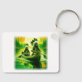 Chaveiro Dois índios Estão Removendo No Lago