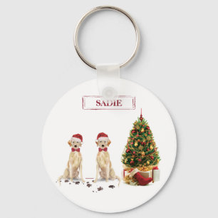 Chaveiro Dois Labrador Retrievers Cachorro Natal Divertido