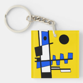 Chaveiro Dois Lados Da Etnicidade Amarelo Azul Preto Branco