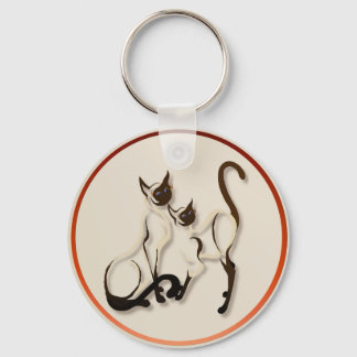 Chaveiro Dois Necklace de Gatos Siameses