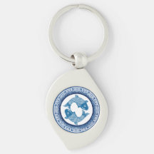 Dois Peixes de Peixes Padrão Azul Koi Carp Chinois