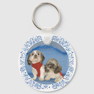 Chaveiro Dois Pequenos Cachorrinhos Resgatados Shih Tzu