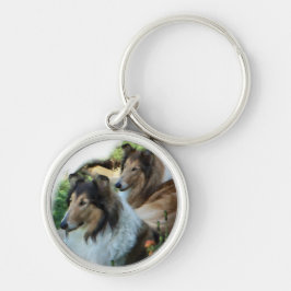 Chaveiro Dois Rough Collies Sable