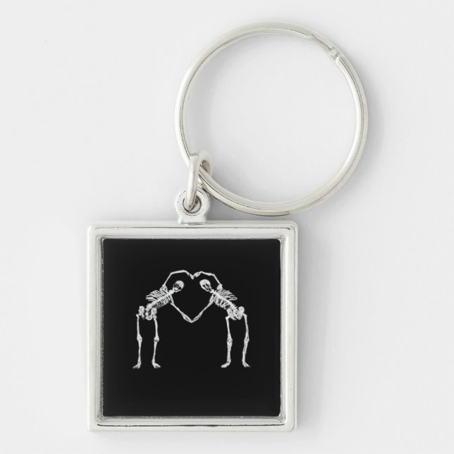Chaveiro Dois Skeleton Hearts Mãos Clássicas (Frente)