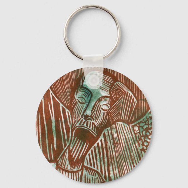 Chaveiro Don Quixote em Verde e Castanho (Frente)