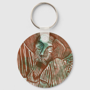 Chaveiro Don Quixote em Verde e Marrom