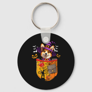 Chaveiro Dona Corgi Como Bruxa No Poc Halloween Dono de Cac