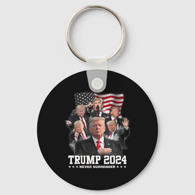 Chaveiro Donald J Trump 2024 Nunca Renderize (Frente)