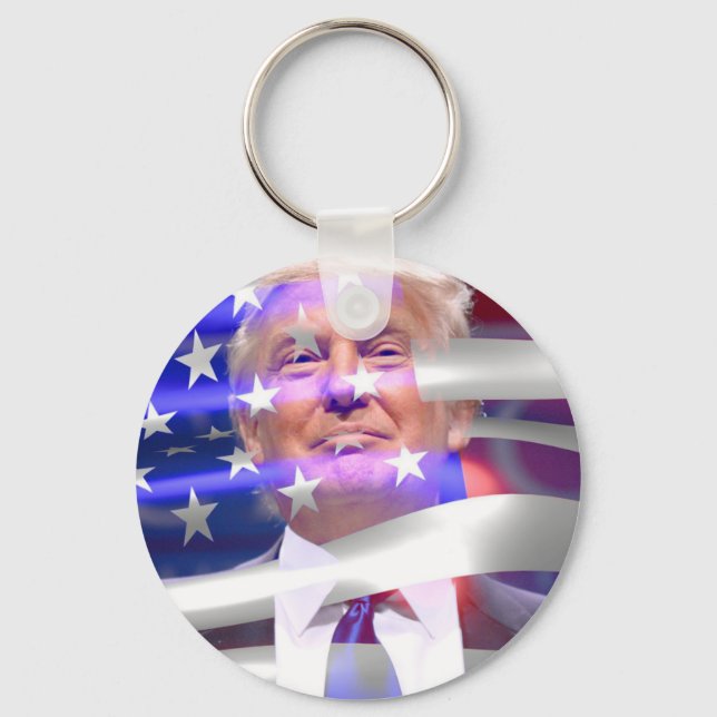 Chaveiro donald trump american flag (Frente)