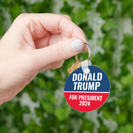 Chaveiro Donald Trump para o Presidente 2024 Botão Pinback