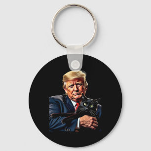 Chaveiro Donald Trump Segurando Gato Gráfico Engraçado M Po