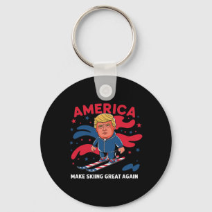Chaveiro Donald Trump Skiing America - Faça o Excelente de 