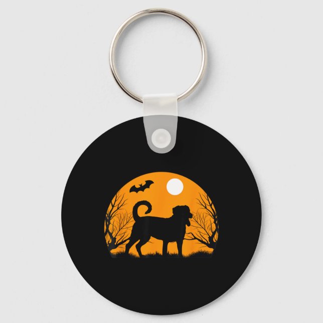 Chaveiro Dono de Labrador Retriever Preto de Halloween (Frente)