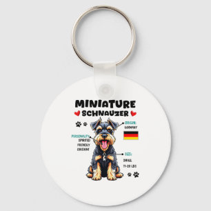 Chaveiro Dono de Miniature Schnauzer Engraçado Amante de Mi