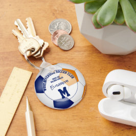 Chaveiro dons da equipe de futebol de laranja azul rapazes