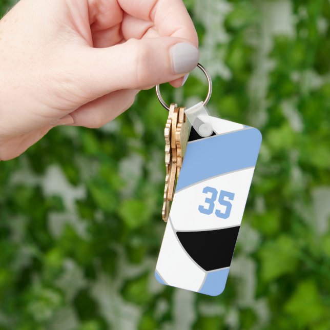 Chaveiro dons do clube de vôlei azul claro preto (Mão)