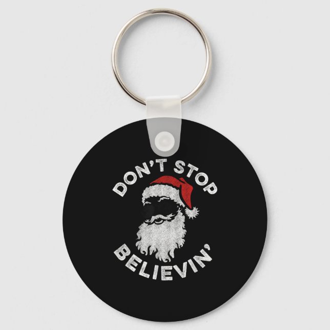 Chaveiro Don't Stop Believin' Cool Shades Santa  (Frente)