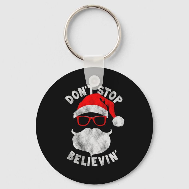 Chaveiro Don't Stop Believing Shades Santa Christmas Tee Lo (Frente)