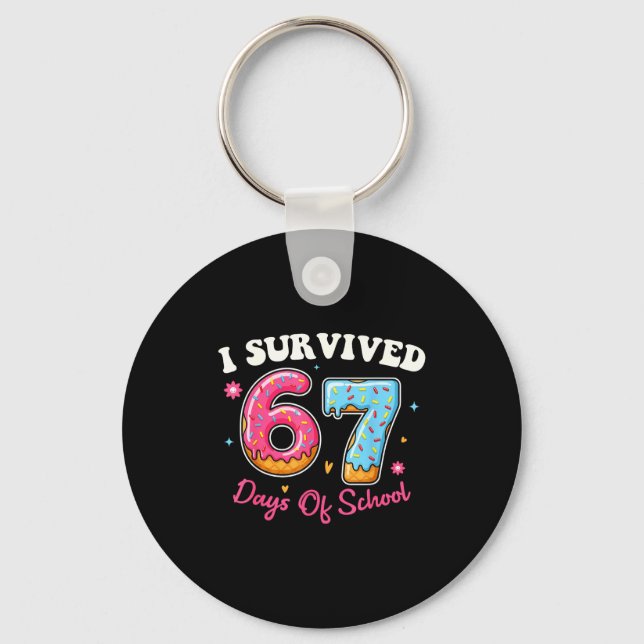 Chaveiro Donuts 67th Day Of School Funny 67 Days Of School  (Frente)