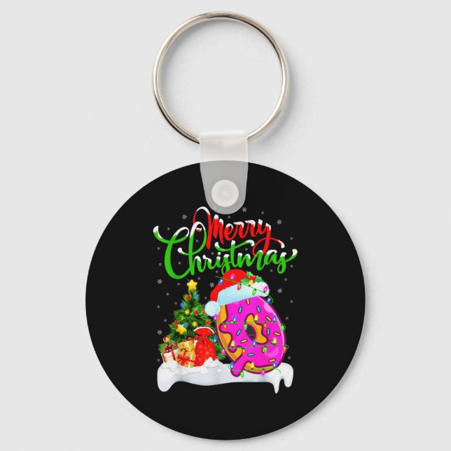 Chaveiro Donuts Food Lover Xmas Decorations Santa Donuts Ch (Frente)