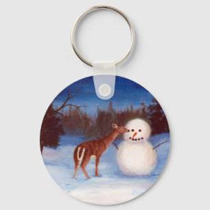 Chaveiro dos cervos e do boneco de neve da