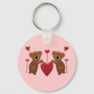 Chaveiro dos corações dos namorados do Koala