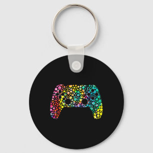Chaveiro Dot Day Gamers Boy Game Controller Colorir Polka