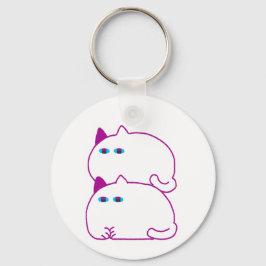 Chaveiro Double Chonky White Cat