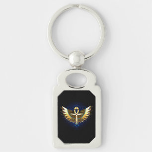Chaveiro Dourada Ankh com Asas