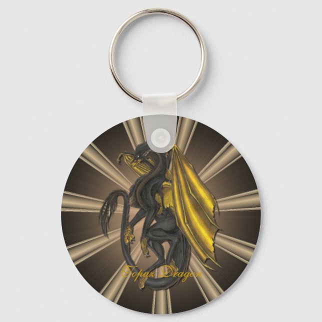 Chaveiro Dourada cadeia de teclas Topaz Dragon (Frente)