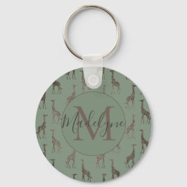 Chaveiro Dourada Girafa em Sage Green