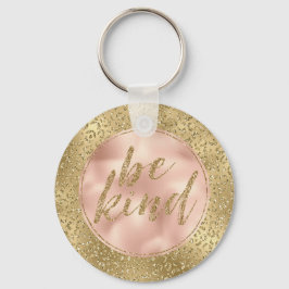 Chaveiro Dourada Leopard Imprima Blush Rosa Seja gentil
