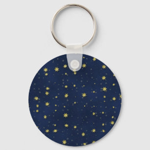 Chaveiro Douradas estrelas na série Dark Blue Field Gift