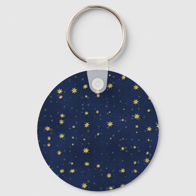 Chaveiro Douradas estrelas na série Dark Blue Field Gift (Frente)