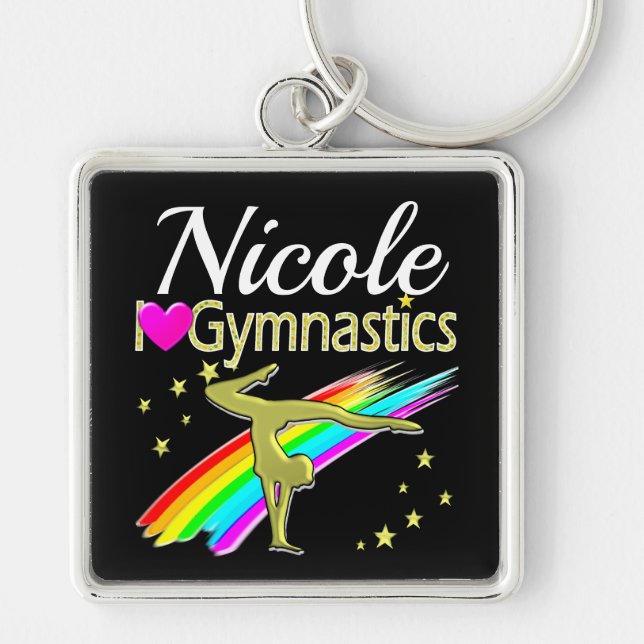 CHAVEIRO DOURADO AMO GINÁSTICA DESIGN PERSONALIZADA (Frente)