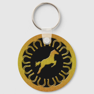 CHAVEIRO DOURADO CAVALO E HORSESHORES